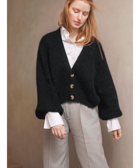 2302-5 Brook Cardigan (Børstet Alpakka + Tynn Silk Mohair Edition)